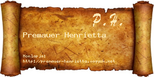 Premauer Henrietta névjegykártya