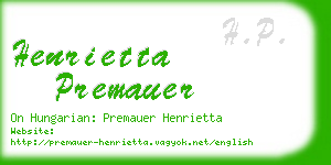 henrietta premauer business card